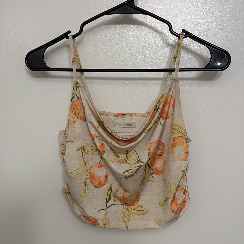 Urban Outfitters Cropped Orange Vine Spaghetti Strap Top - size M
